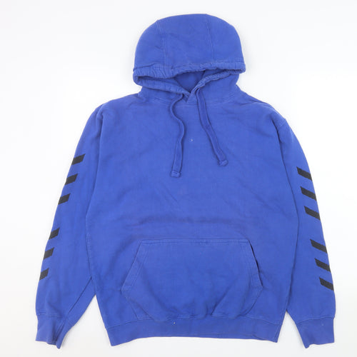 Hokori Men's Blue Pullover Hoodie M Regular Fit Fleece Sweatshirt