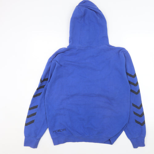 Hokori Men's Blue Pullover Hoodie M Regular Fit Fleece Sweatshirt