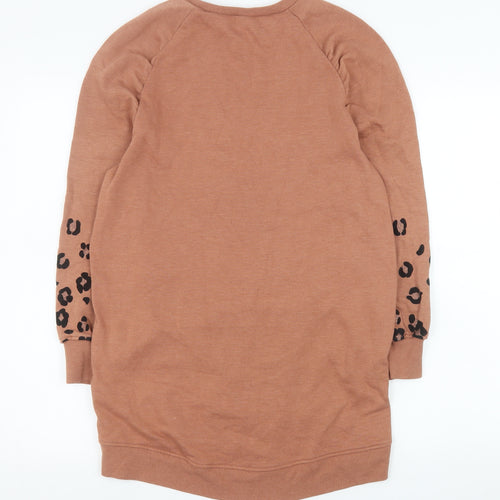 Next Girls Brown Animal Print Long Sleeve Pullover Sweatshirt 11 Years