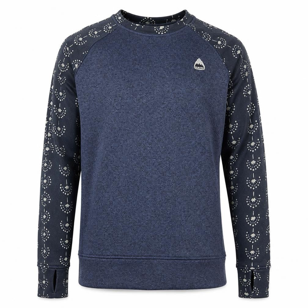 Front view of Burton Men's Blue XS Pullover Sweatshirt Long Sleeve Polyester