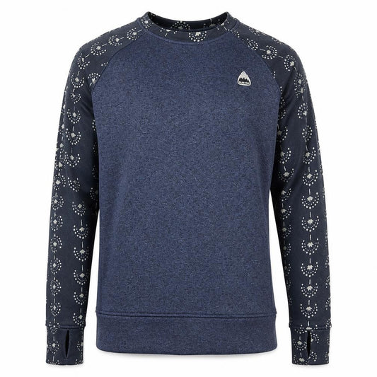 Front view of Burton Men's Blue XS Pullover Sweatshirt Long Sleeve Polyester