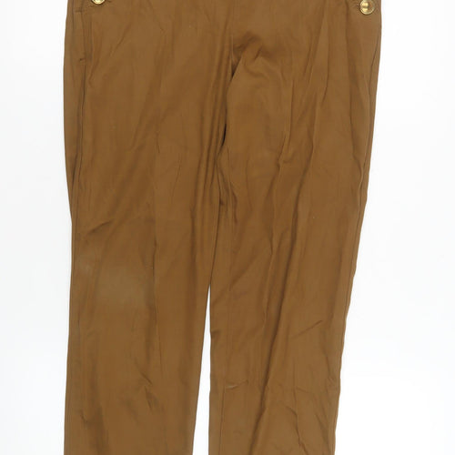 Massimo Dutti Women Brown High Rise Chino Trousers Size 8