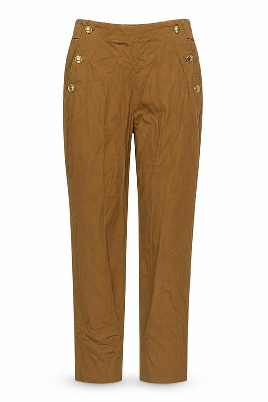 Front view of Massimo Dutti Women Brown High Rise Chino Trousers, size 8