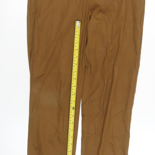 Massimo Dutti Women Brown High Rise Chino Trousers Size 8
