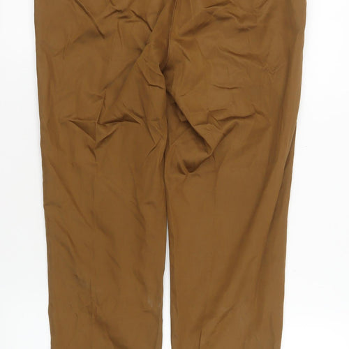 Massimo Dutti Women Brown High Rise Chino Trousers Size 8
