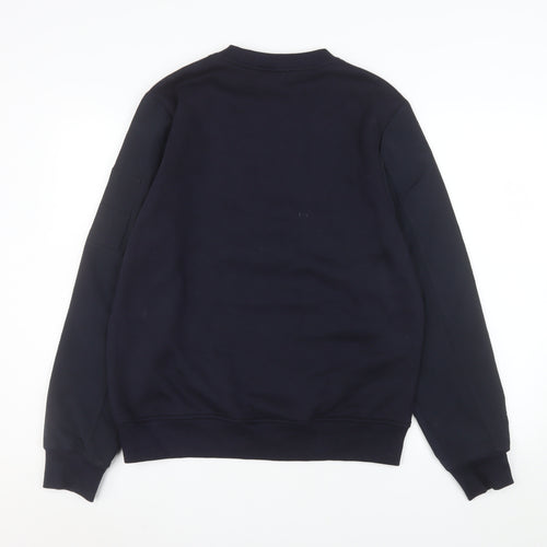 H&M Divided Men’s Blue Pullover Sweatshirt Size M Zip Sleeve Cotton Blend