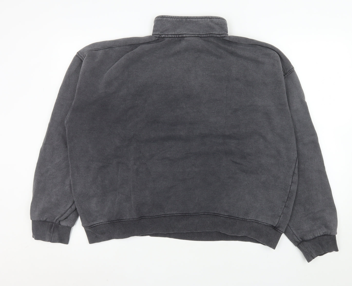 Bershka Womens Black The Hamptons 1/4 Zip Sweatshirt Size L