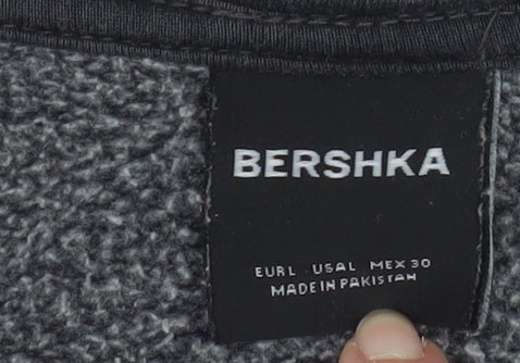 Bershka Womens Black The Hamptons 1/4 Zip Sweatshirt Size L