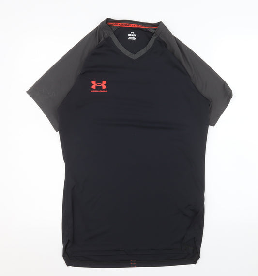 Under Armour Men's Black Medium V-Neck Athletic Training T-Shirt