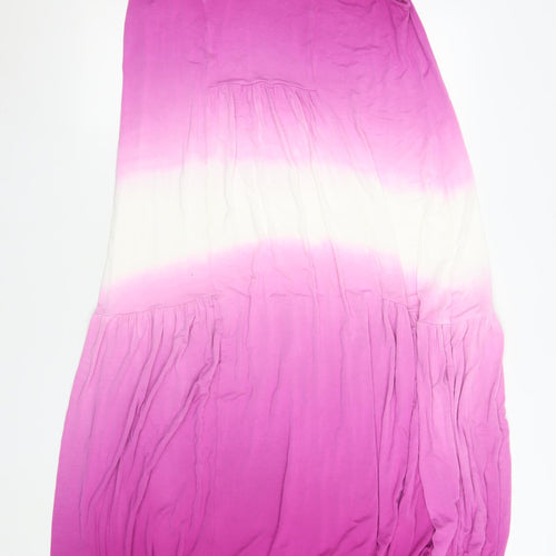 V by Very Women’s Pink Tie Dye Maxi Dress Size 12 Sleeveless V-Neck Summer