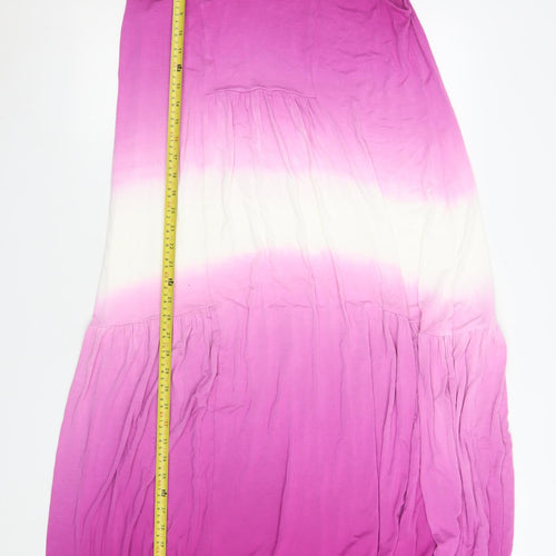 V by Very Women’s Pink Tie Dye Maxi Dress Size 12 Sleeveless V-Neck Summer