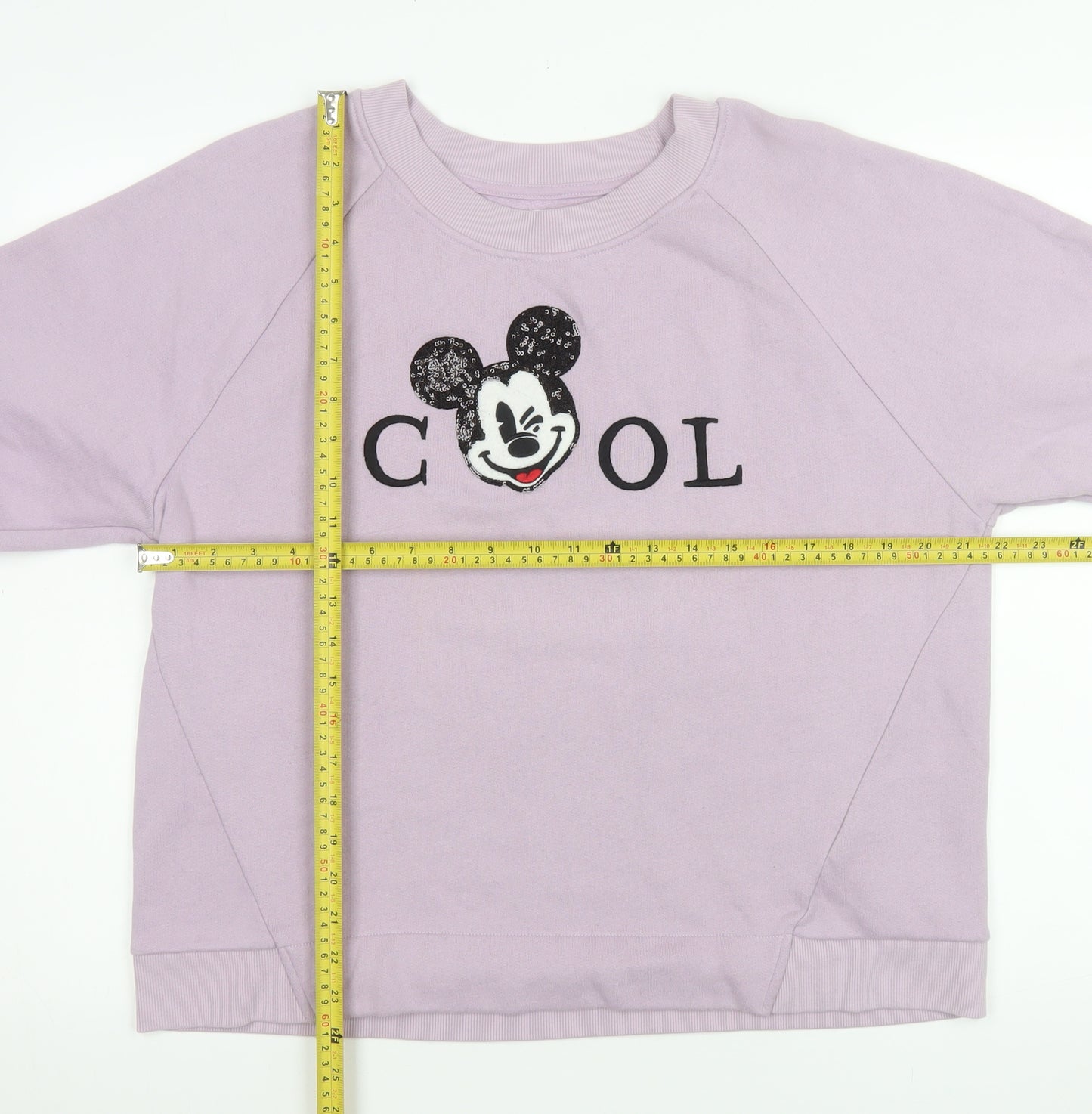 Bershka Disney Women Lilac Pullover Sweatshirt L Mickey Cool Print