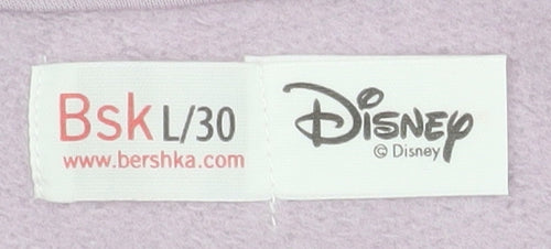 Bershka Disney Women Lilac Pullover Sweatshirt L Mickey Cool Print