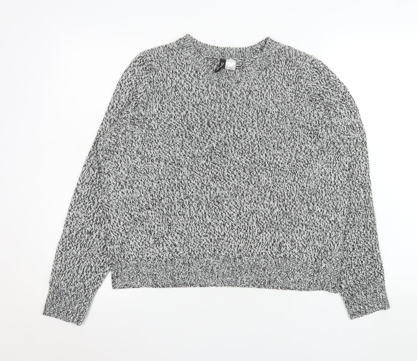 H&M Divided Men's Grey Chunky Knit Pullover Jumper Size M