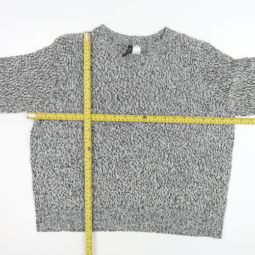 H&M Divided Men's Grey Chunky Knit Pullover Jumper Size M