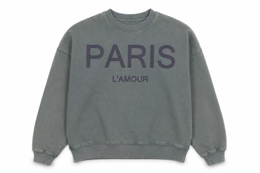 Next Men’s Green Paris L’Amour Graphic Sweatshirt Size M Relaxed Fit