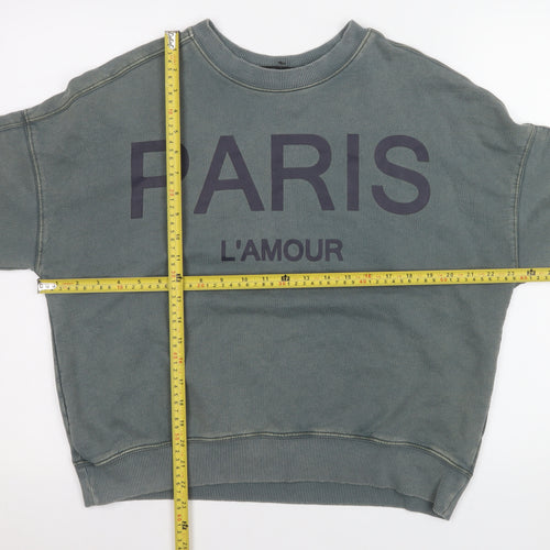 Next Men’s Green Paris L’Amour Graphic Sweatshirt Size M Relaxed Fit