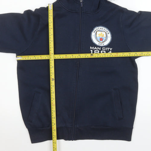 Manchester City Teens Blue Hooded Full Zip Jacket Size 12