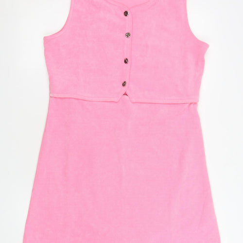 Very Women Pink Size 14 Sleeveless A-Line Knit Dress