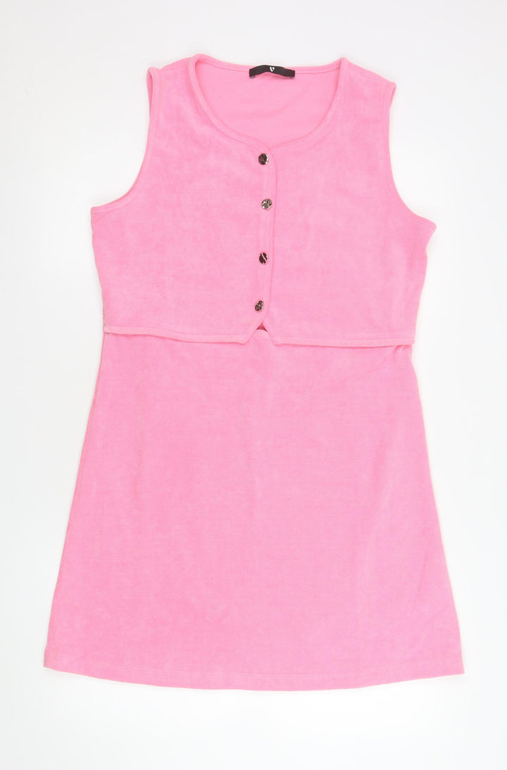 Very Women Pink Size 14 Sleeveless A-Line Knit Dress