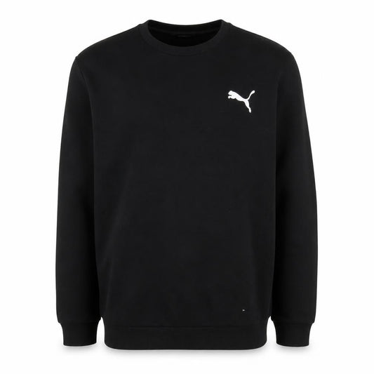 Front view of Puma Men's Black Small Crew Neck Pullover Sweatshirt