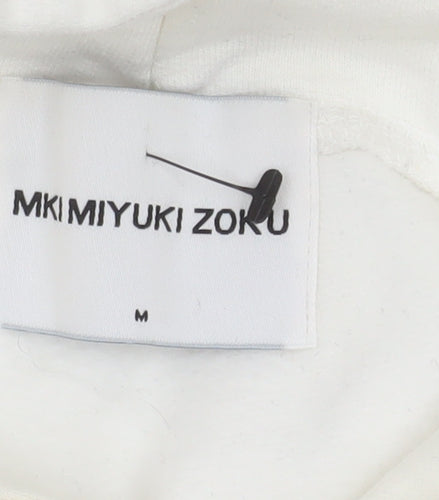 MKI Miyuki Zoku Men’s White Pullover Hoodie Medium Logo Print