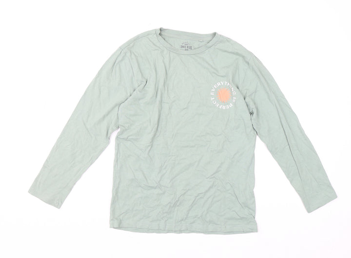 Unit Kids Girls Green Long Sleeve Graphic Cotton T-Shirt 11-12 Years