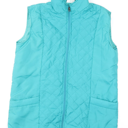 Anne de Lançay Women's Blue Quilted Waistcoat Size M