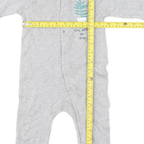 Lupilu Unisex Grey 6-9 Months Cotton Babygrow with Snap Fastening