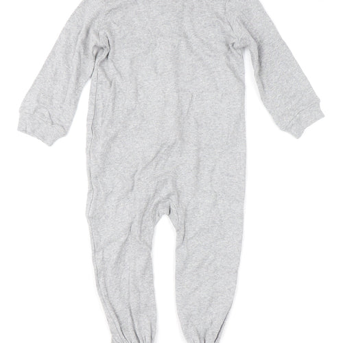Lupilu Unisex Grey 6-9 Months Cotton Babygrow with Snap Fastening