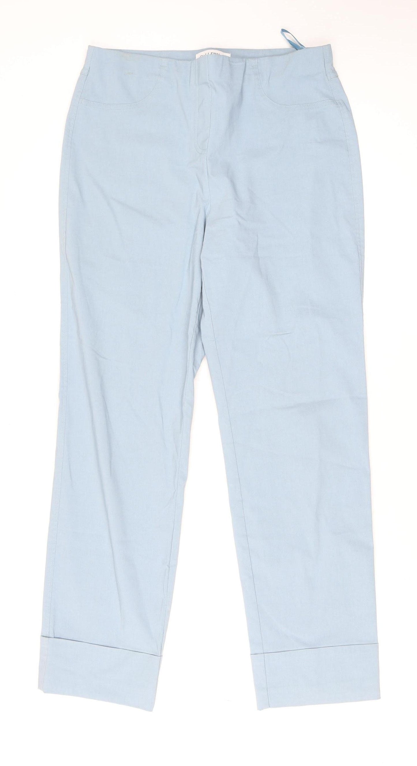 Gallery Women's Blue Chino Trousers Size M Viscose Blend