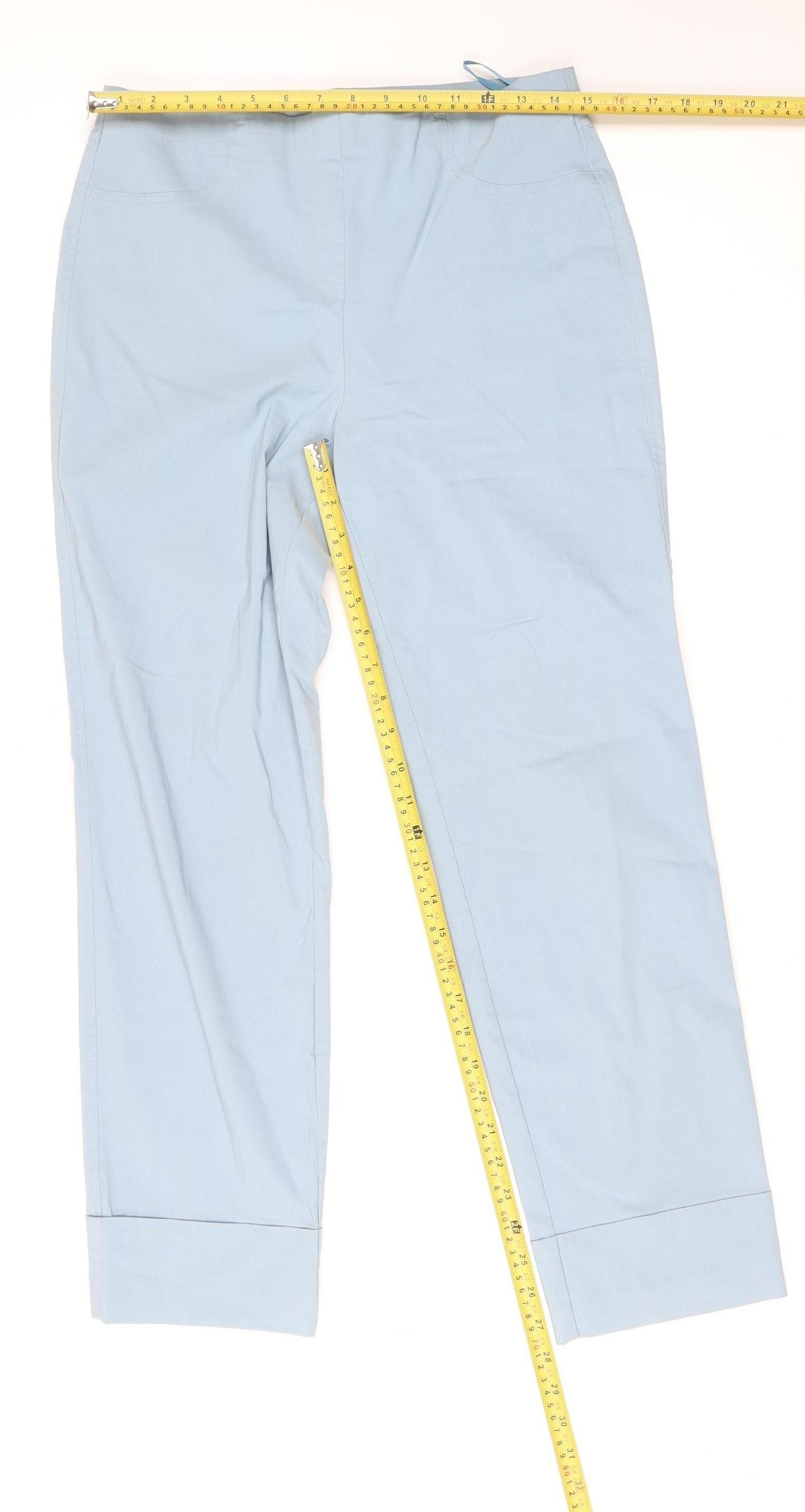 Gallery Women's Blue Chino Trousers Size M Viscose Blend