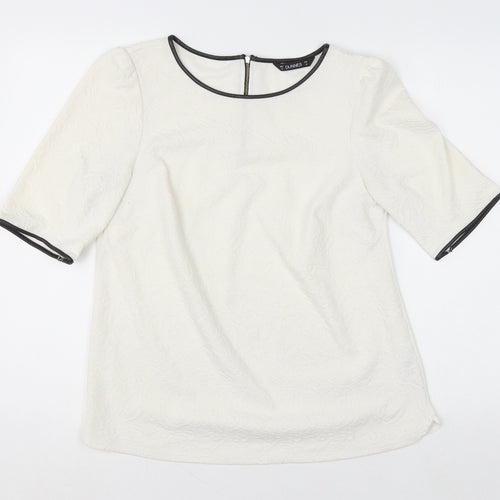 Dunnes Women’s Ivory Short Sleeve Textured Blouse Size 12