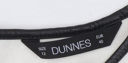 Dunnes Women’s Ivory Short Sleeve Textured Blouse Size 12