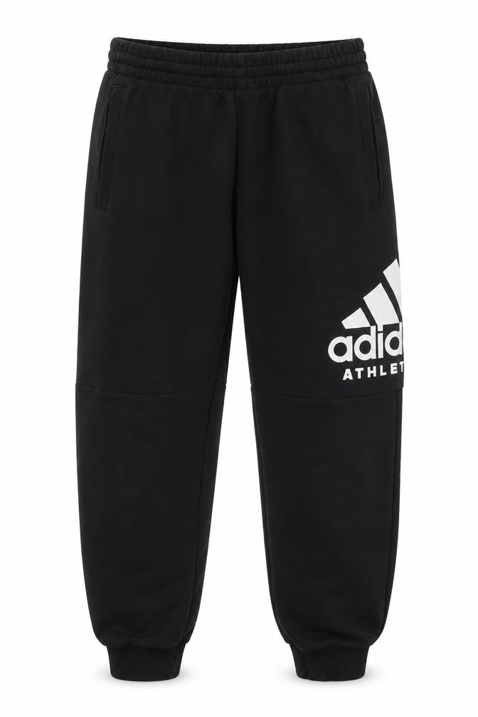 adidas Boys Black Logo Sweatpants 11-12 Years Regular Fit Fleece Tracksuit Bottoms