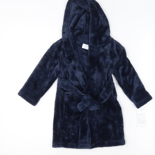 Primark Blue Hooded Fleece Robe 12-18 Months Unisex Baby Soft Winter Nightwear
