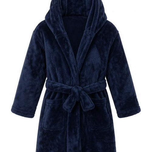 Primark Blue Hooded Fleece Robe 12-18 Months Unisex Baby Soft Winter Nightwear