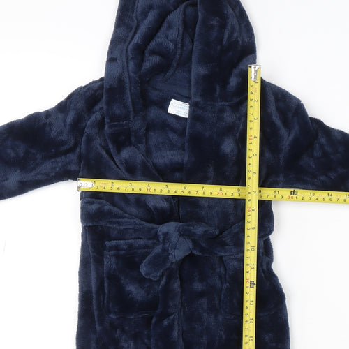 Primark Blue Hooded Fleece Robe 12-18 Months Unisex Baby Soft Winter Nightwear