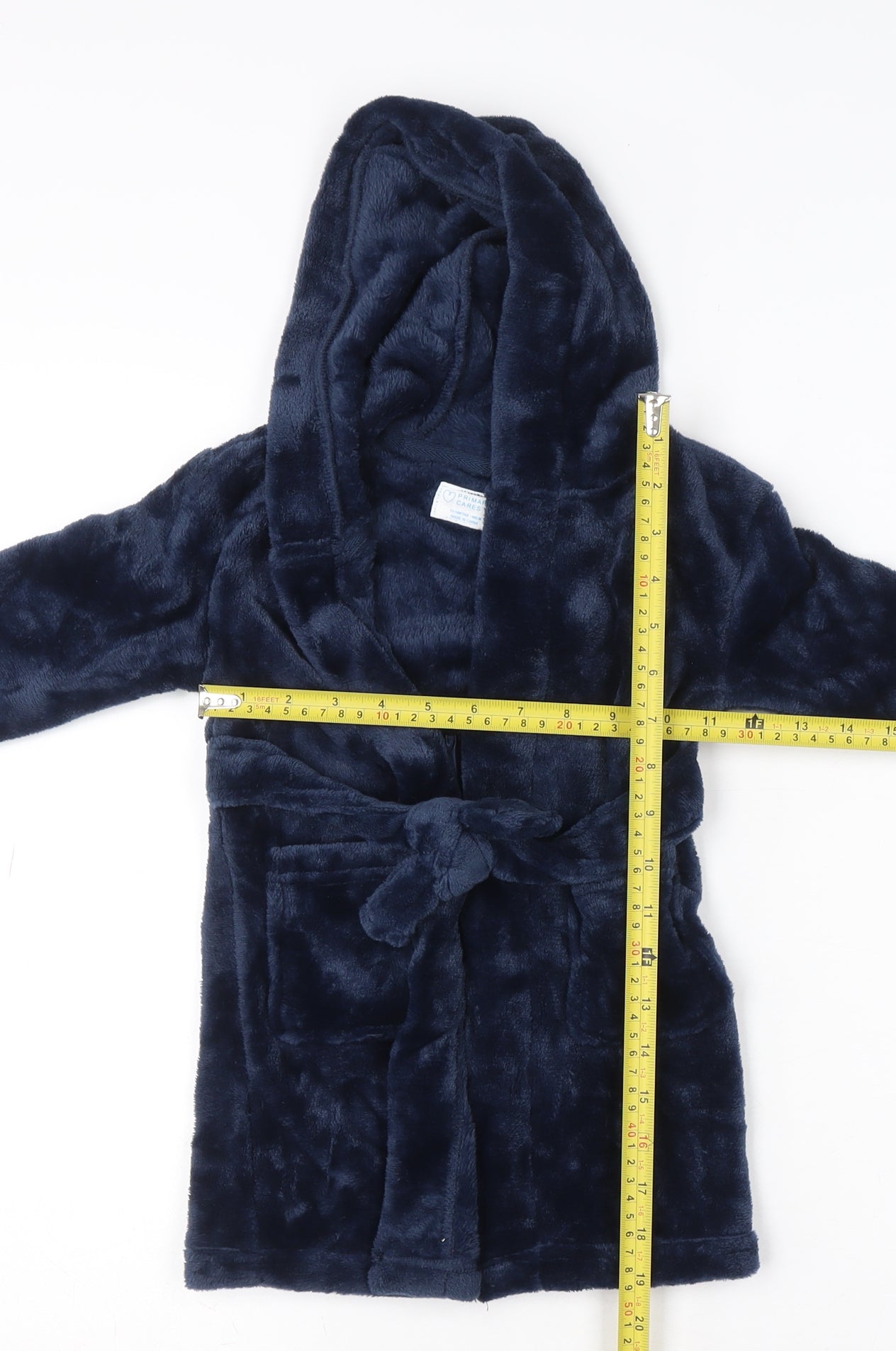 Primark Blue Hooded Fleece Robe 12-18 Months Unisex Baby Soft Winter Nightwear