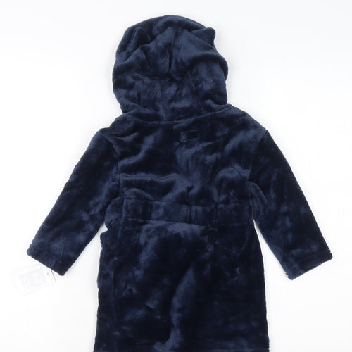 Primark Blue Hooded Fleece Robe 12-18 Months Unisex Baby Soft Winter Nightwear