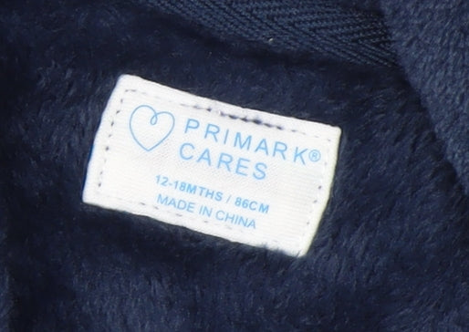 Primark Blue Hooded Fleece Robe 12-18 Months Unisex Baby Soft Winter Nightwear