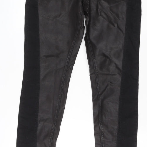 Atelier Gardeur Women's Black Faux Leather Slim Trousers Size 10