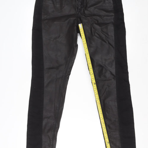 Atelier Gardeur Women's Black Faux Leather Slim Trousers Size 10