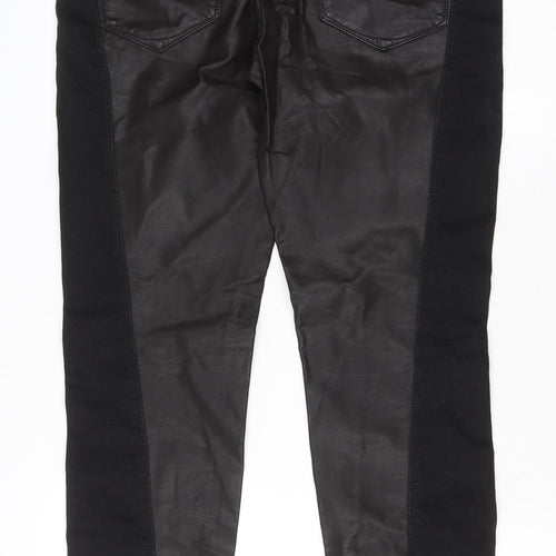 Atelier Gardeur Women's Black Faux Leather Slim Trousers Size 10