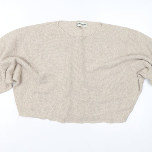 Collezione Gaia Women Beige Oversized Batwing Jumper M