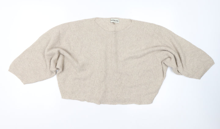 Collezione Gaia Women Beige Oversized Batwing Jumper M