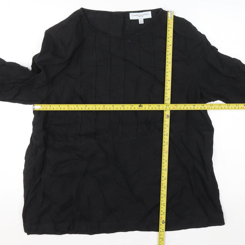 Carolyn Donnelly Black Linen Tunic Blouse UK 14 Women’s 3/4 Sleeve