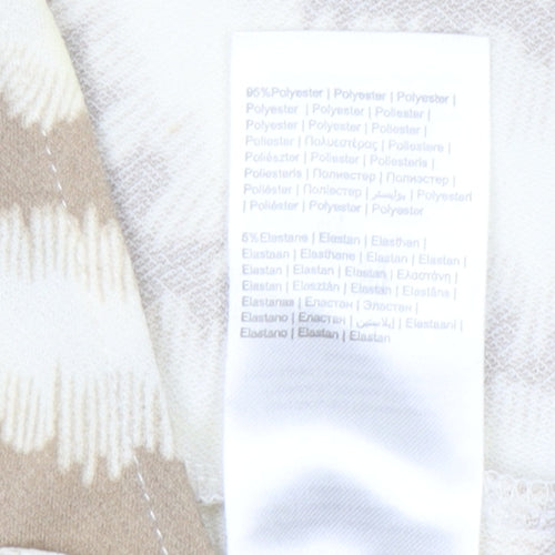 FREE/QUENT Women's Beige Abstract Shift Dress Size L