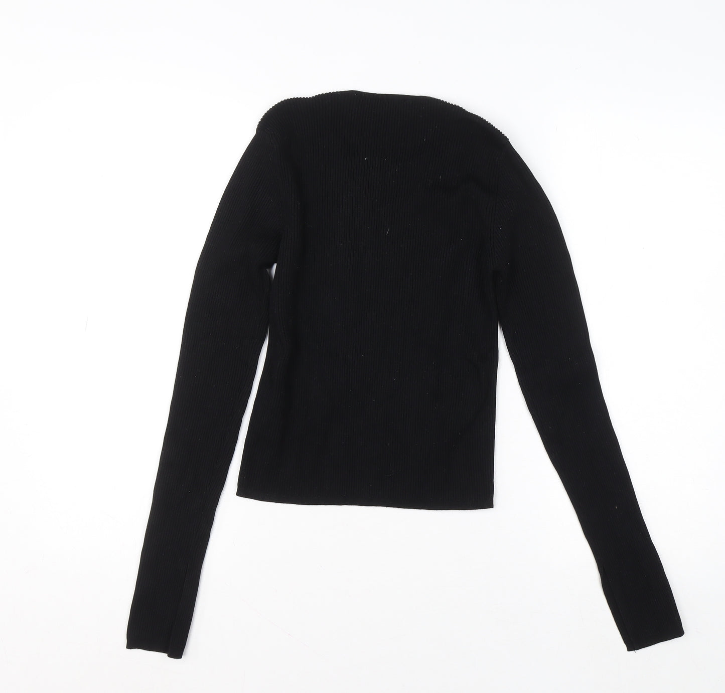 Zara Womens Black Slim Fit Knit Pullover Jumper Size 12