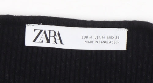 Zara Womens Black Slim Fit Knit Pullover Jumper Size 12